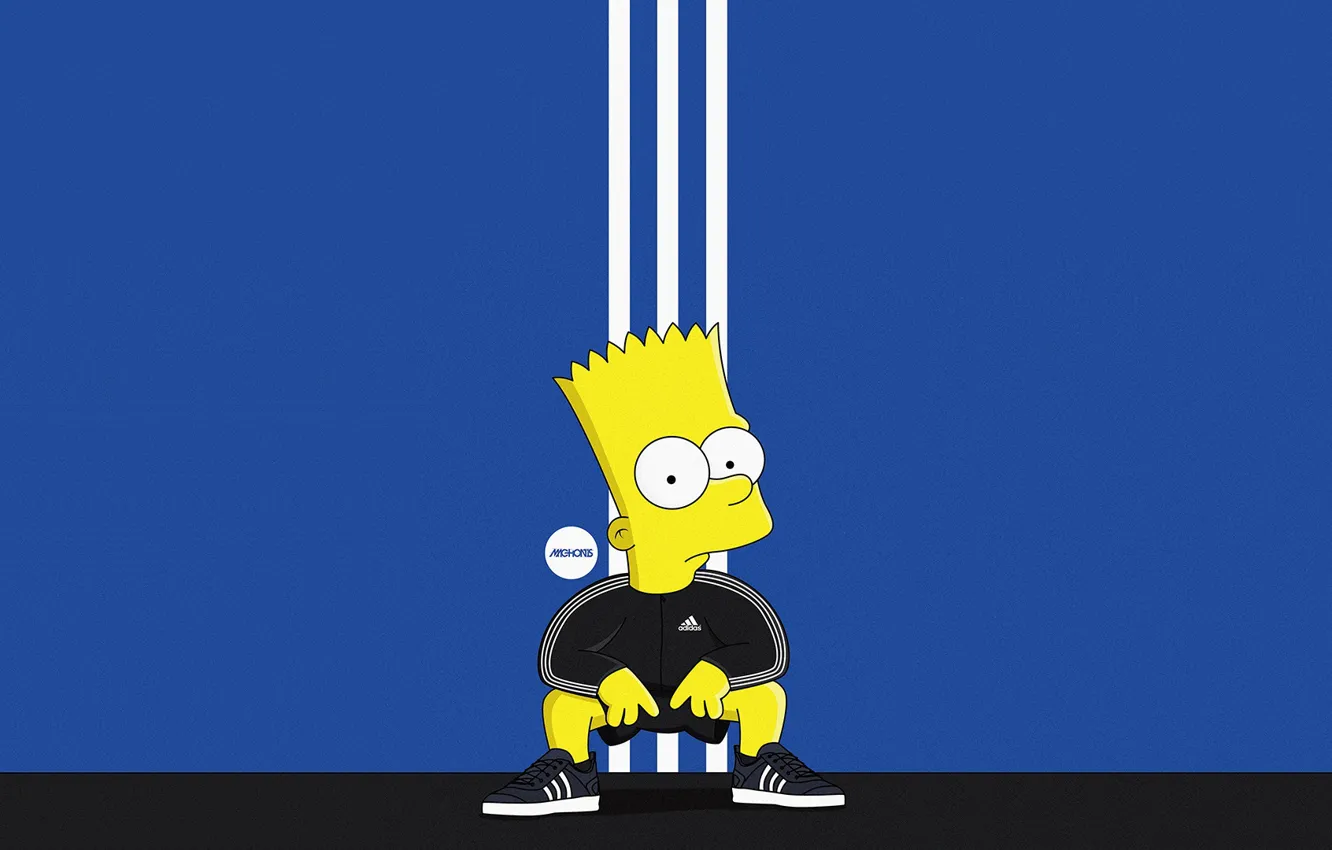 Фото обои Симпсоны, Рисунок, Адидас, Simpsons, Барт, Арт, Adidas, Мультфильм
