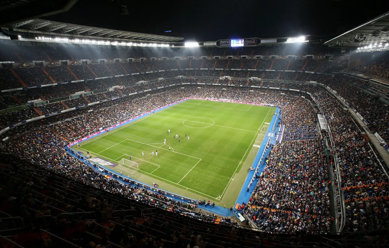 Фото обои футбол, реал мадрид, стадион, зрители, Сантьяго Бернабеу