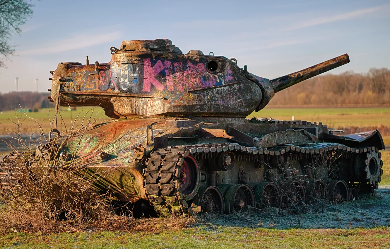 Фото обои ржавчина, танк, M47, Patton II