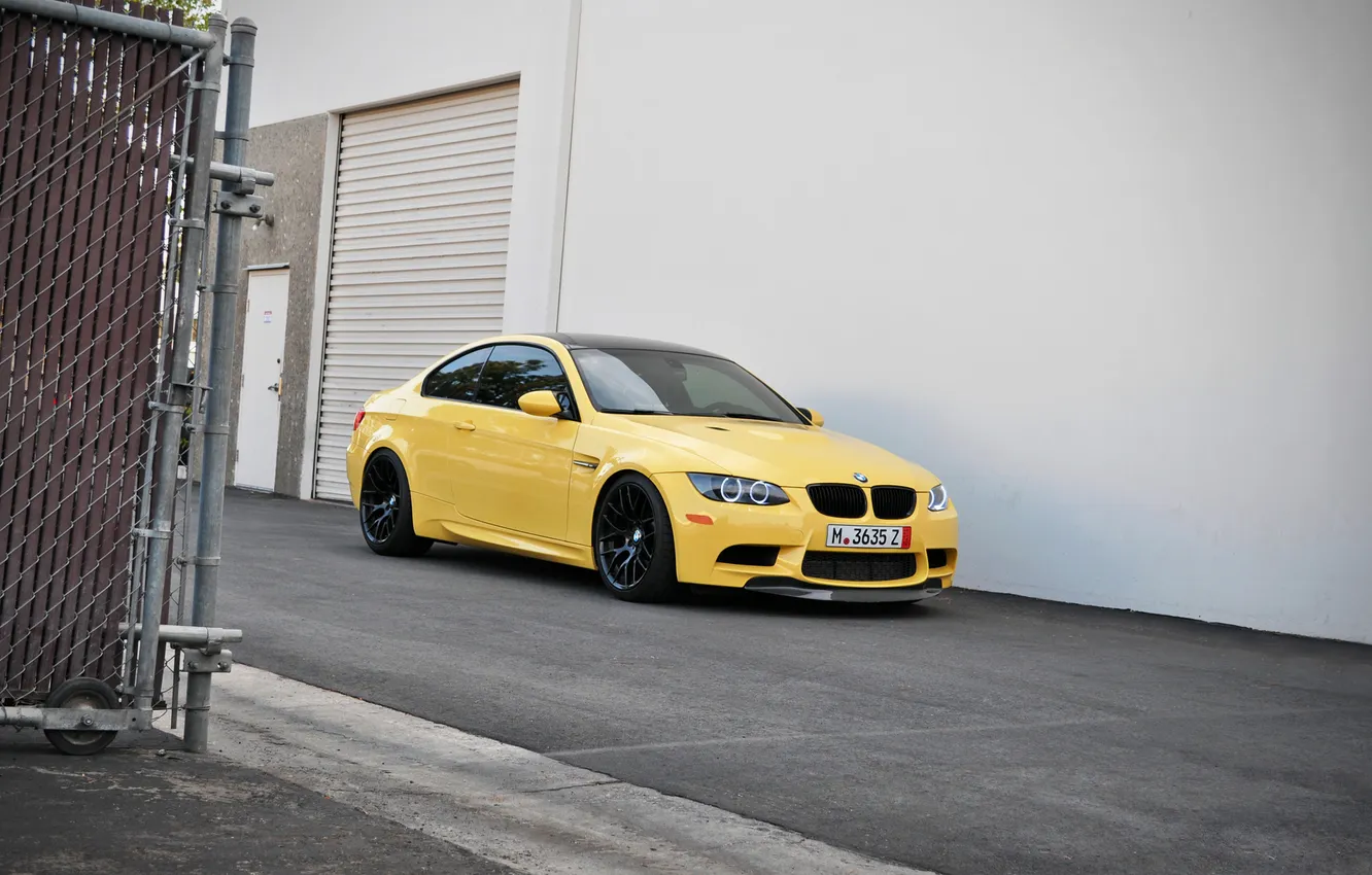 Фото обои BMW, БМВ, Желтая, Yellow, E92