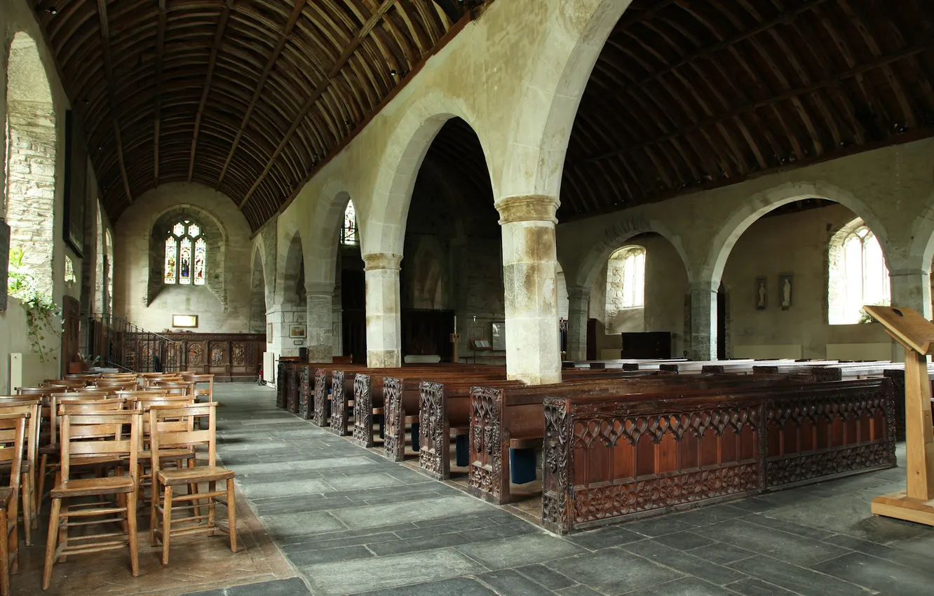 Фото обои England, Cornwall, wood carving, Church of St Anthony, St Anthony Head