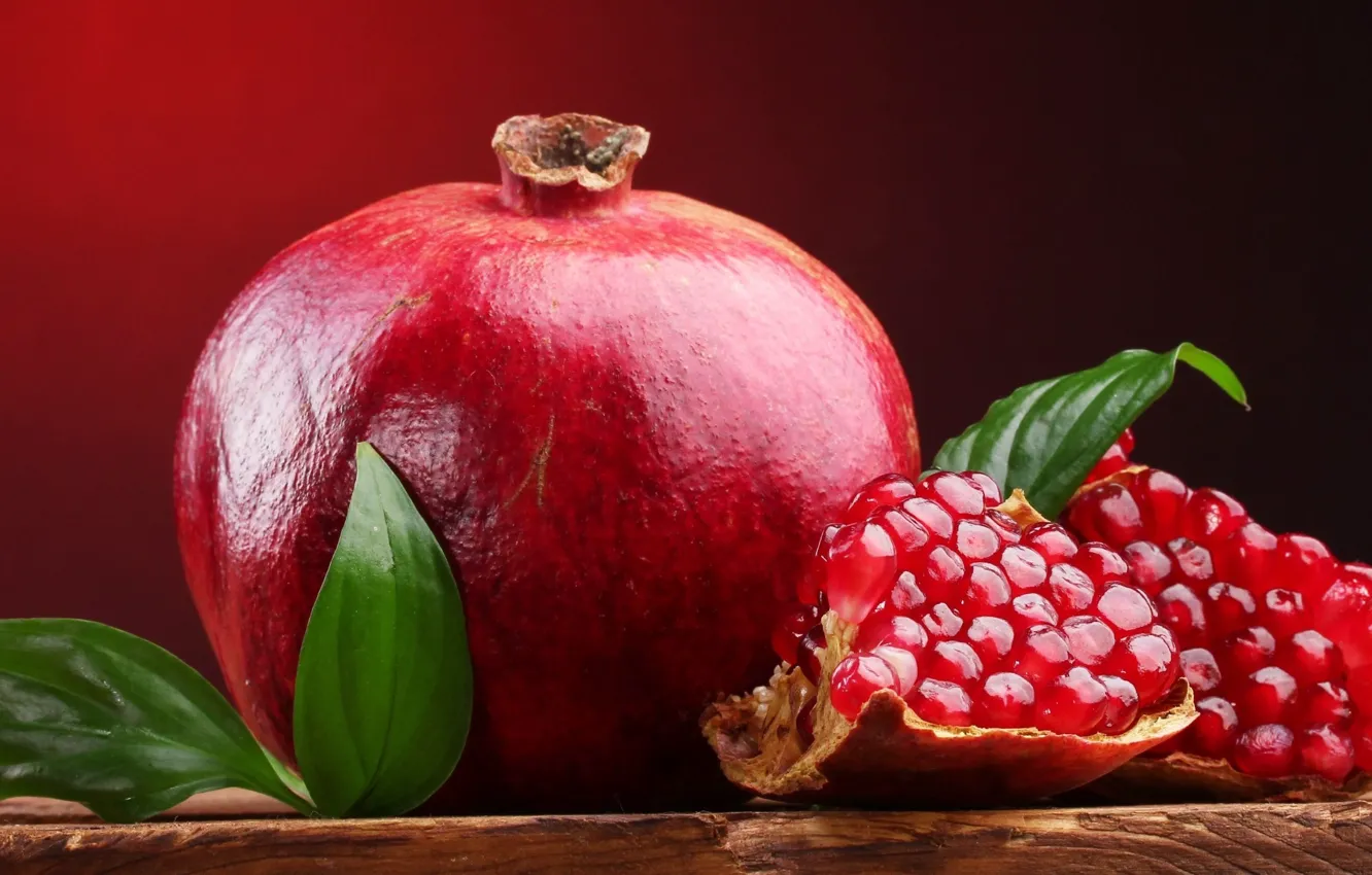Фото обои листья, красный, widescreen, обои, еда, фрукт, wallpaper, листочек