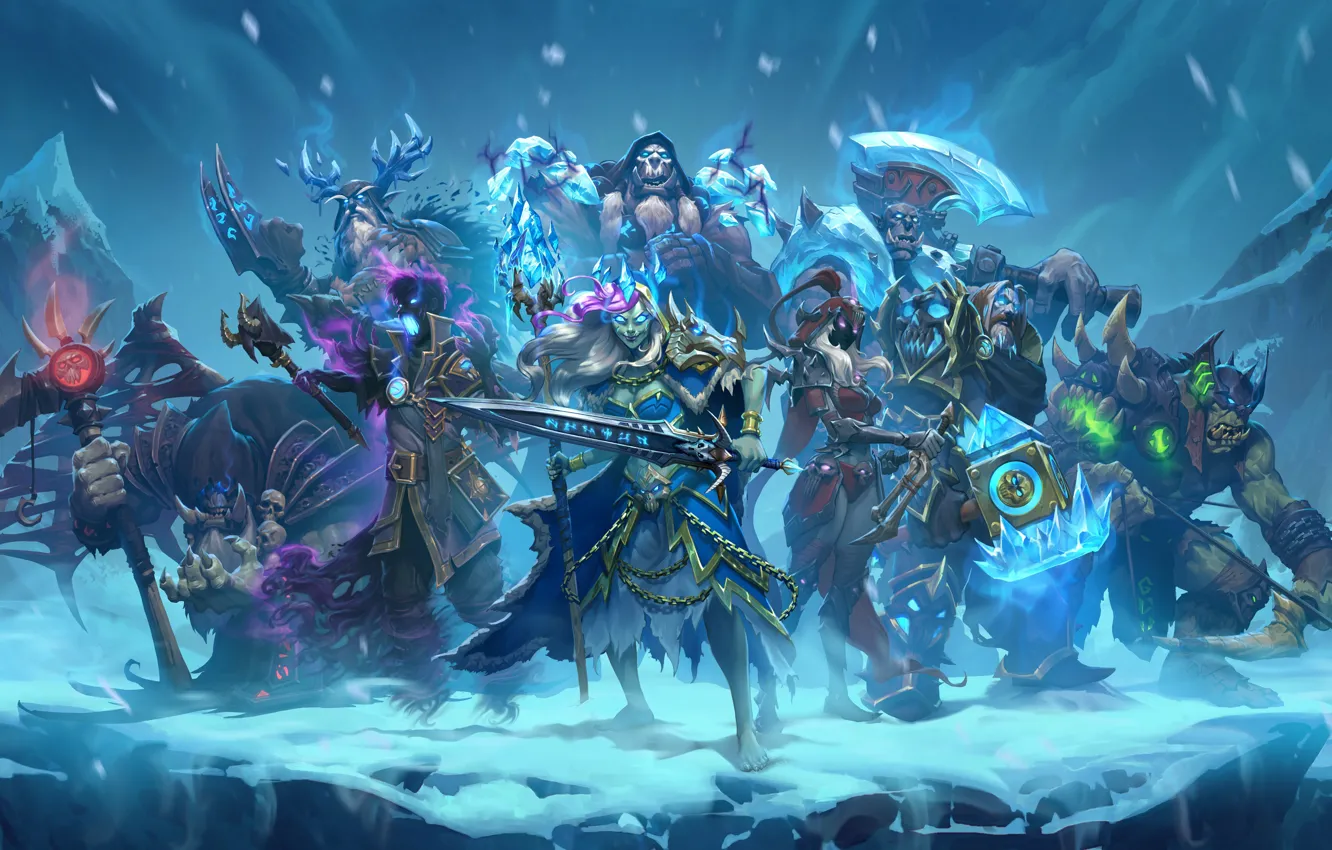 Фото обои axe, sword, ice, Warcraft, warhammer, armor, ken, blade