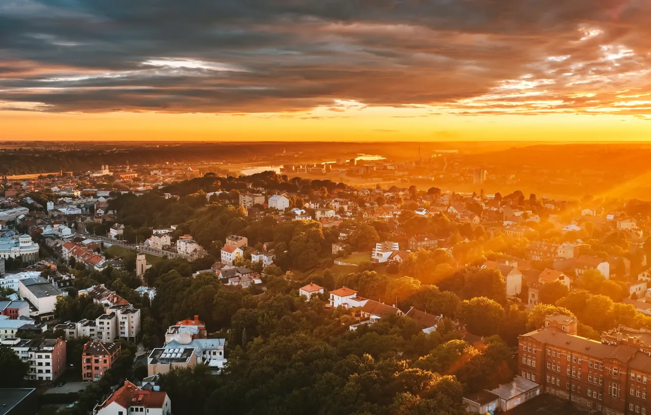 Фото обои Lietuva, Kaunas, saulėlydis