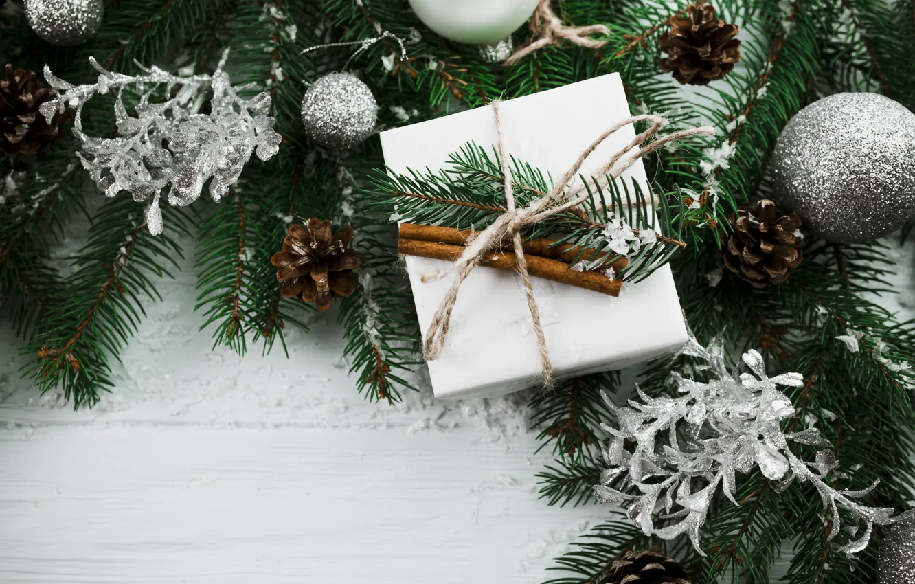 Фото обои шары, елка, Новый Год, Рождество, подарки, Christmas, balls, wood