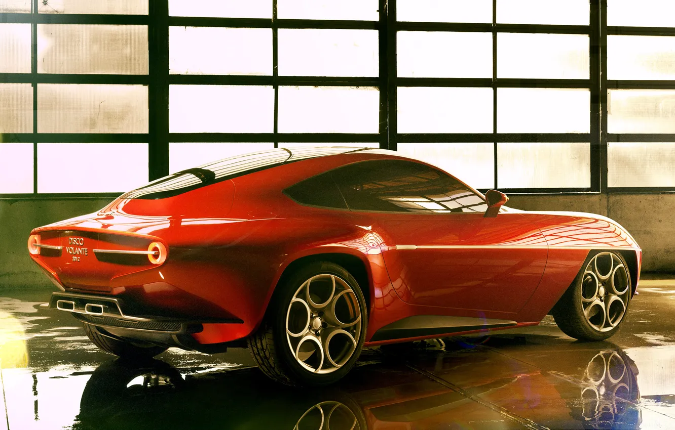 Фото обои Concept, красный, автомобиль, красивый, Touring, Disco Volante, SuperLeggera