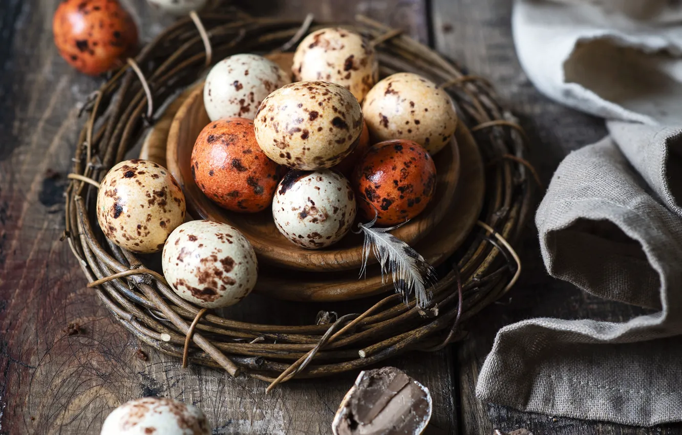 Фото обои яйца, Пасха, гнездо, Easter