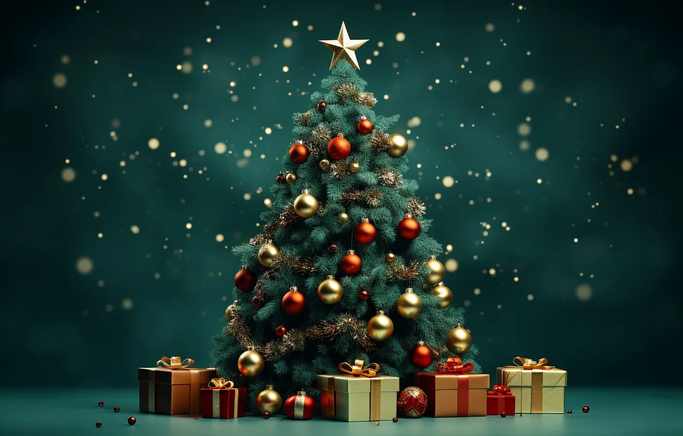 Фото обои украшения, подарок, елка, новый год, Рождество, Christmas, tree, decoration