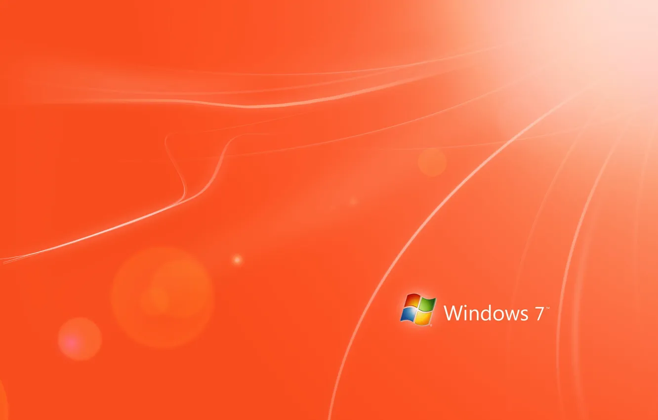 Фото обои оранжевый, windows, семерка