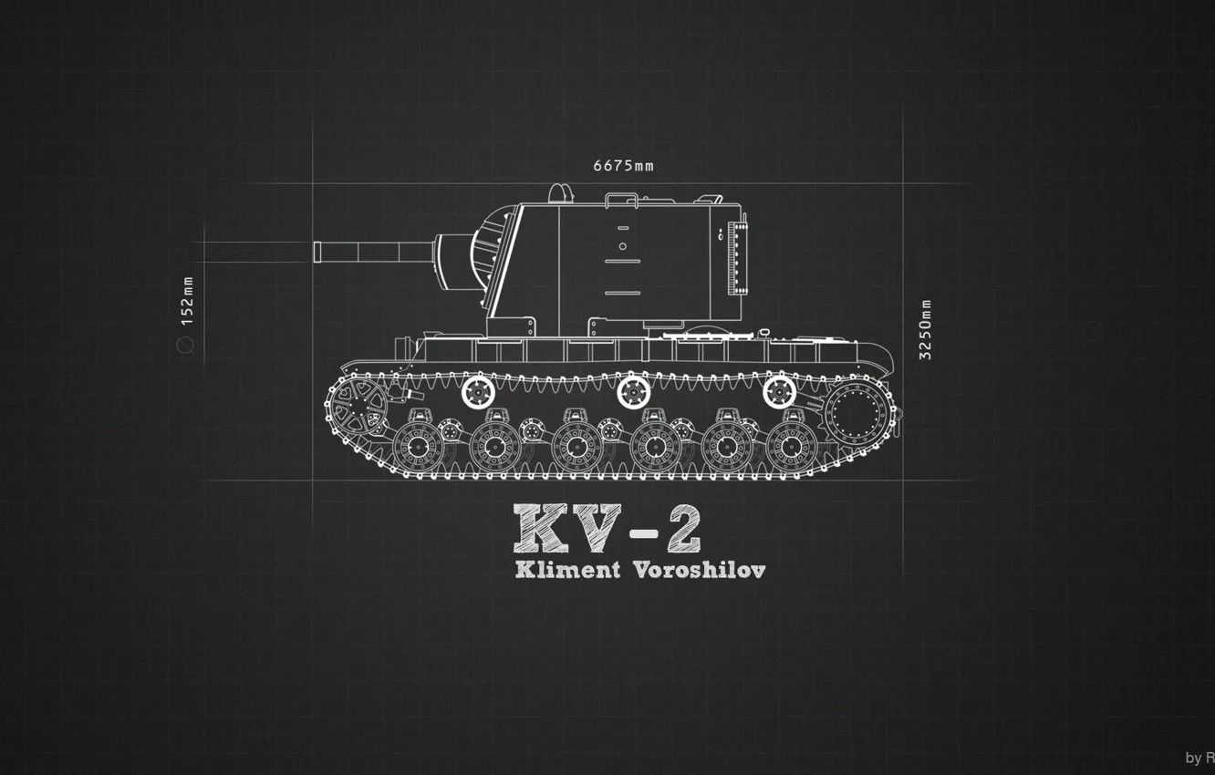 Фото обои информация, минимализм, танк, тяжелый, советский, КВ-2, Климент Ворошилов