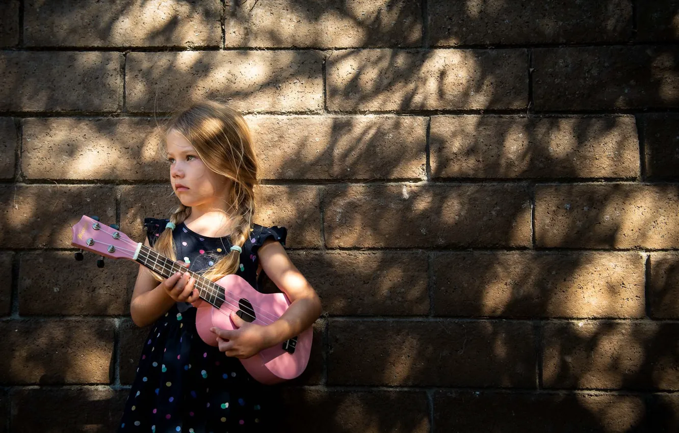 Фото обои настроение, гитара, девочка