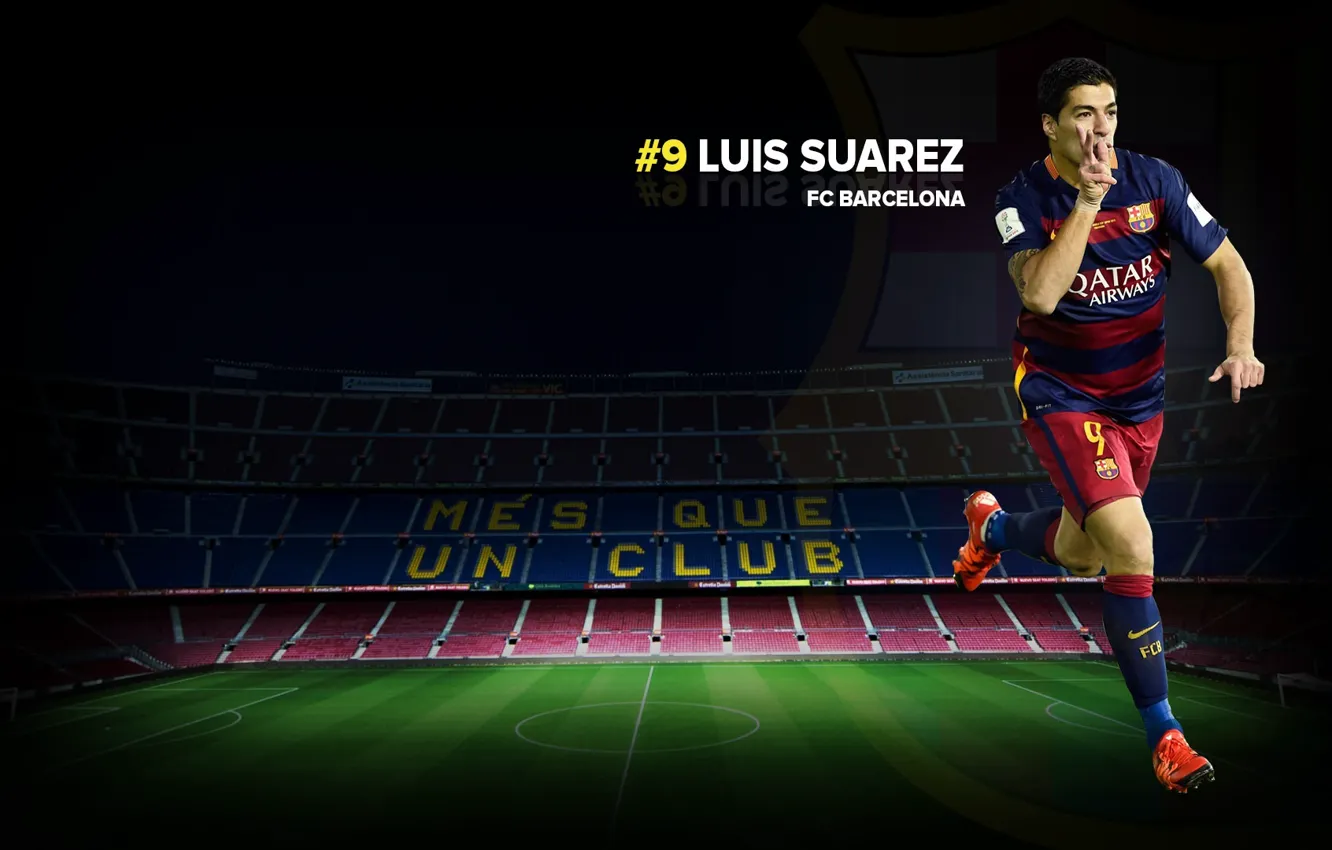 Фото обои wallpaper, sport, football, Camp Nou, player, FC Barcelona, Luis Suarez, Mes Que un Club