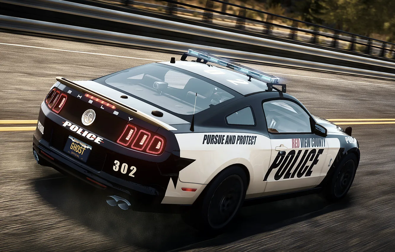 Фото обои Mustang, Ford, Shelby, Need for Speed, nfs, police, 2013, Rivals