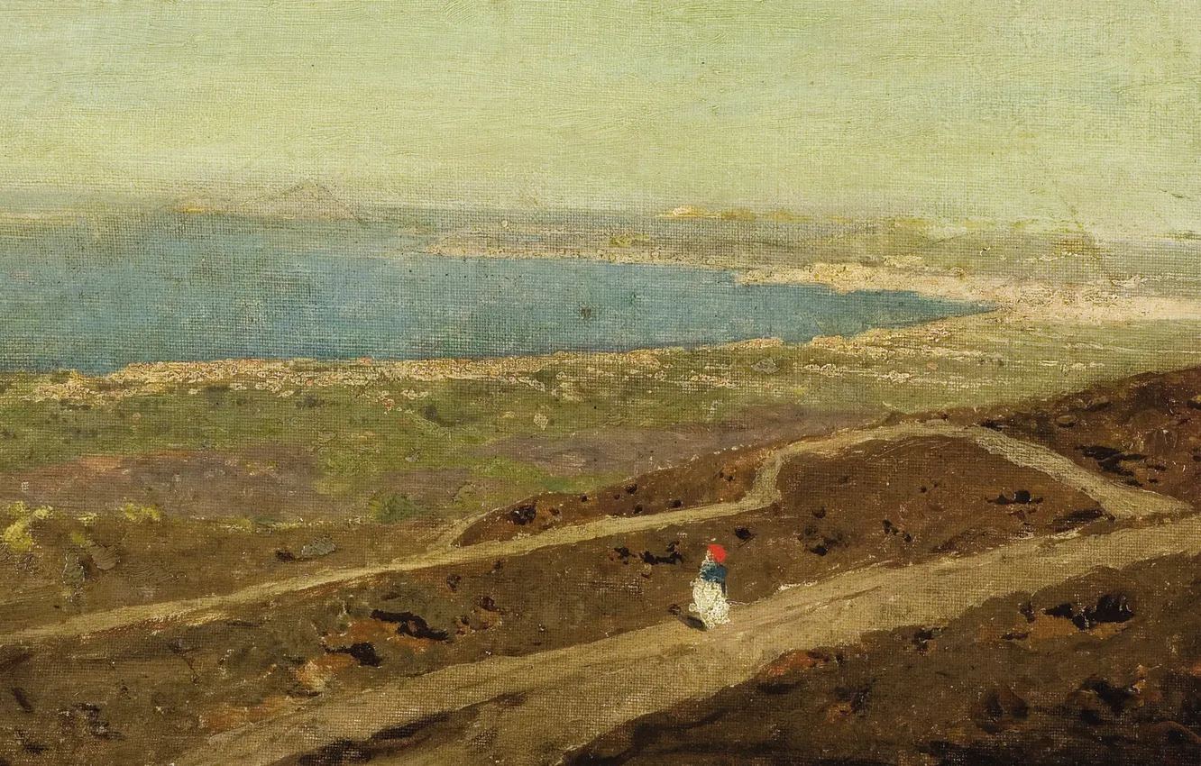 Фото обои пейзаж, картина, Василий Поленов, Только Ходить по Побережью