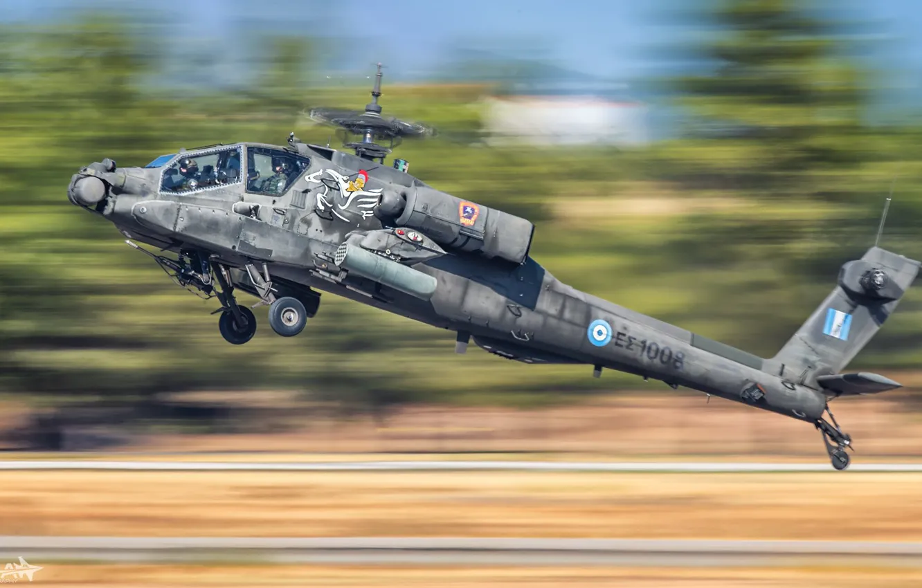 Фото обои Скорость, Apache, AH-64 Apache, Шасси, Ударный вертолёт, Кокпит, HESJA Air-Art Photography, Boeing AH-64D Apach