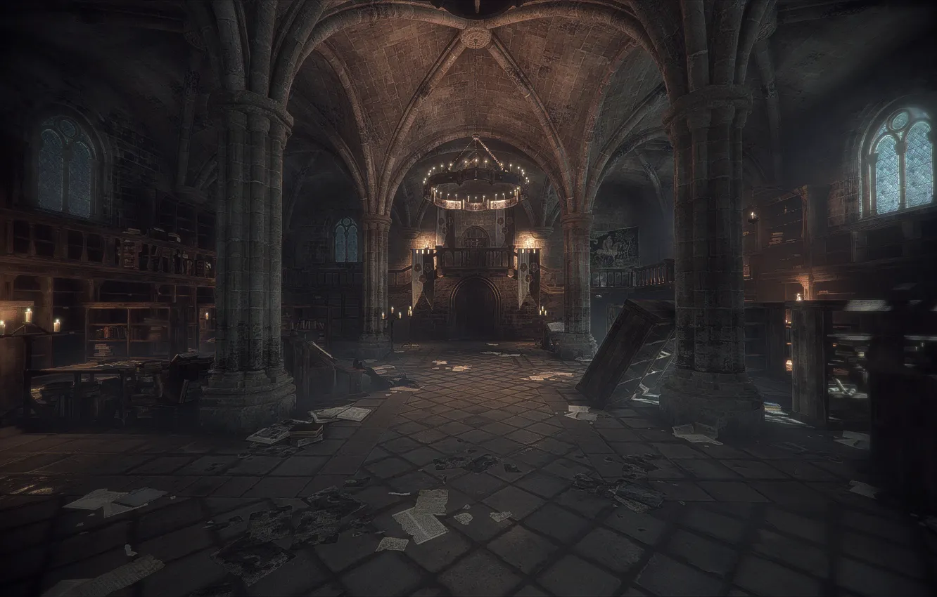 Фото обои Библиотека, Интерьер, A Plague Tale: Innocence