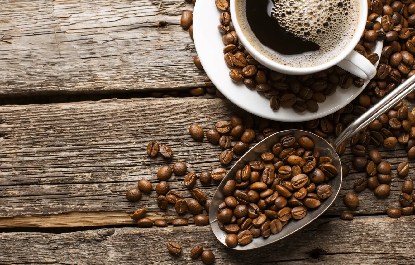 Фото обои cup, liquid, coffee, coffee beans
