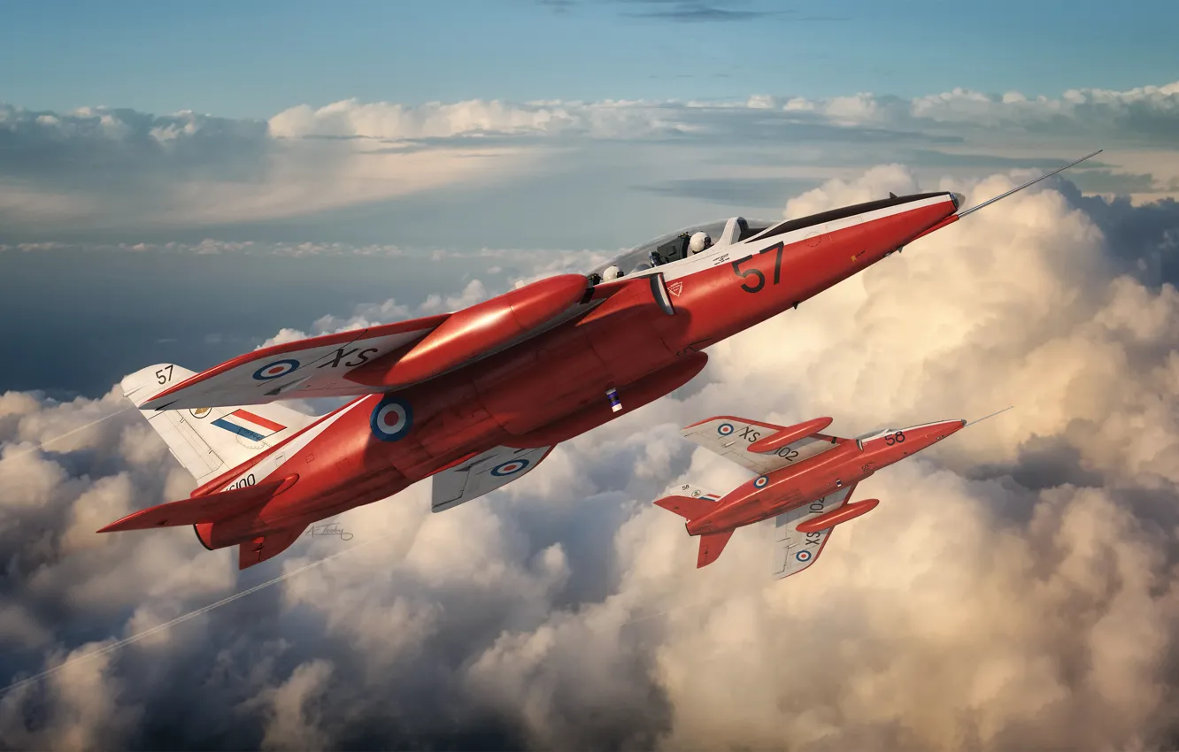 Фото обои Великобритания, Raf, учебно-тренировочный самолет, Adam Tooby, Folland Gnat T.1