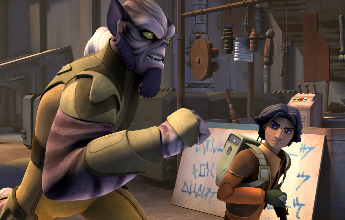 Фото обои мультсериал, Звездные войны: Повстанцы, Star Wars: Rebels, Эзра и Зэб