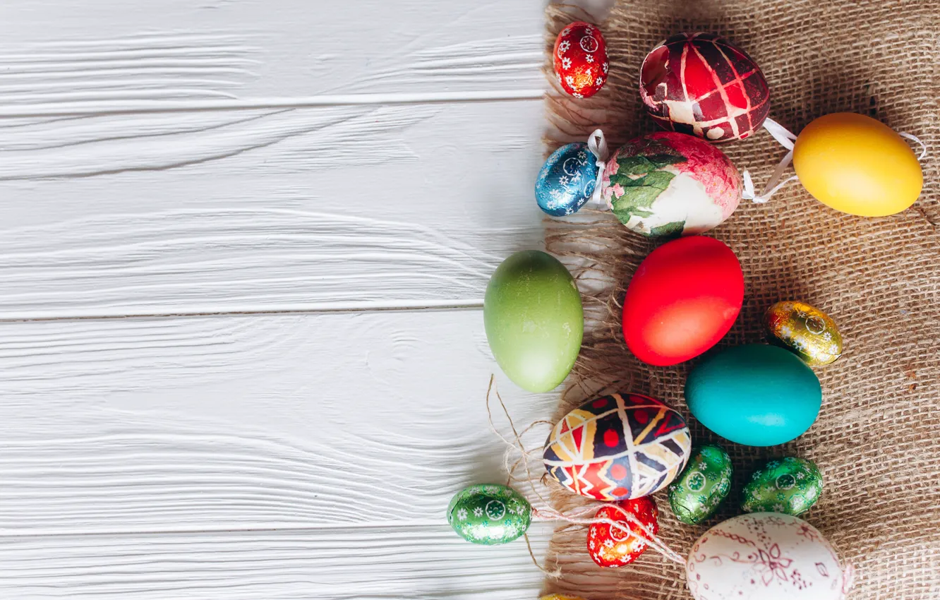 Фото обои яйца, весна, colorful, Пасха, wood, spring, Easter, eggs