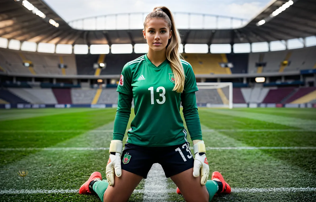Фото обои goalkeeper, soccer girl, beautIful