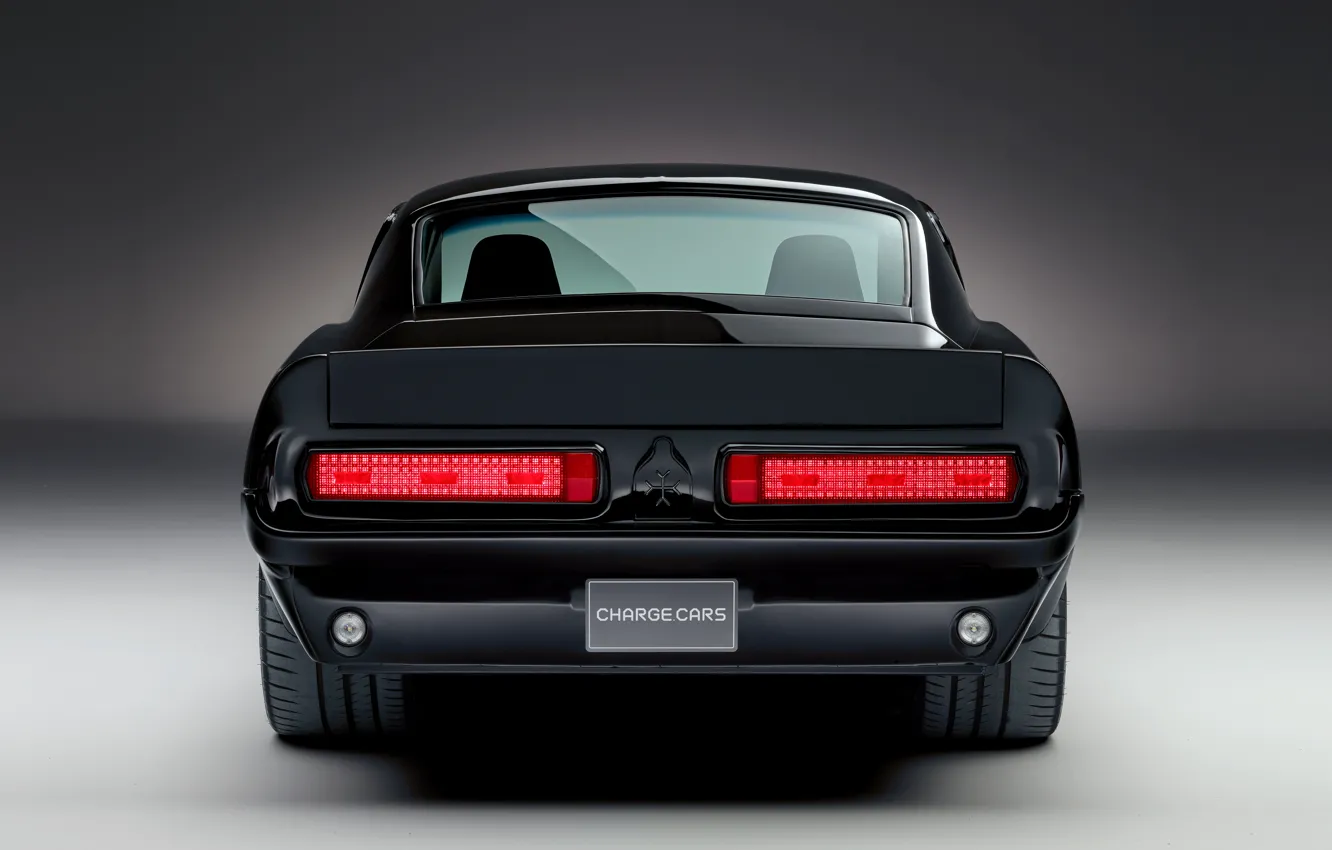 Фото обои Mustang, Ford, вид сзади, 1967, электромобиль, 2019, Charge Cars