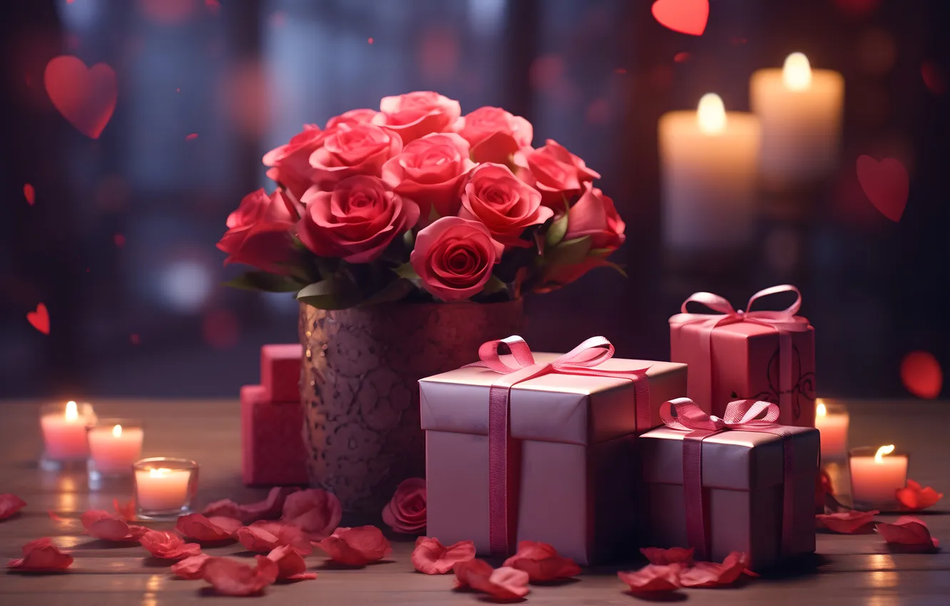 Фото обои любовь, цветы, подарок, романтика, сердце, розы, love, happy