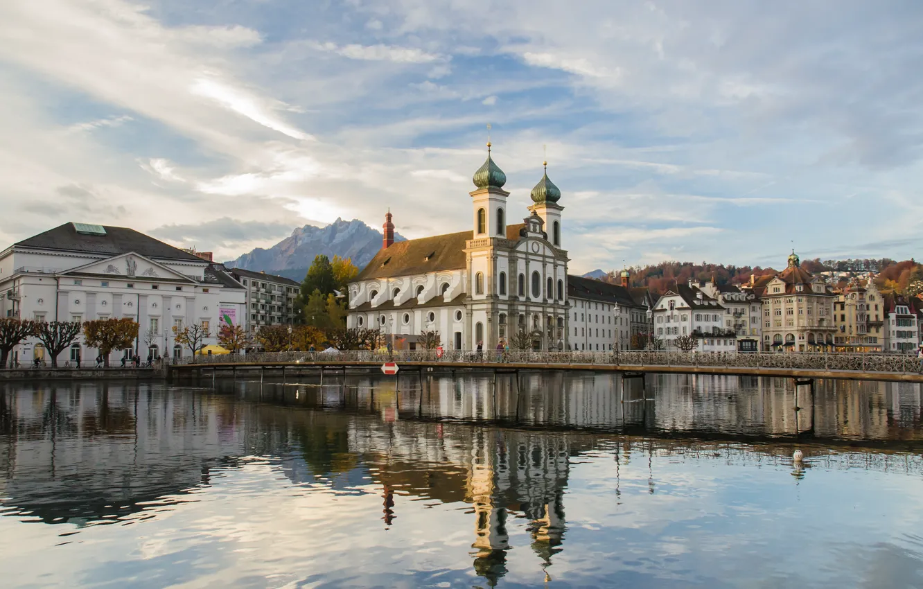 Фото обои здания, Швейцария, Люцерн, Jesuitenkirche