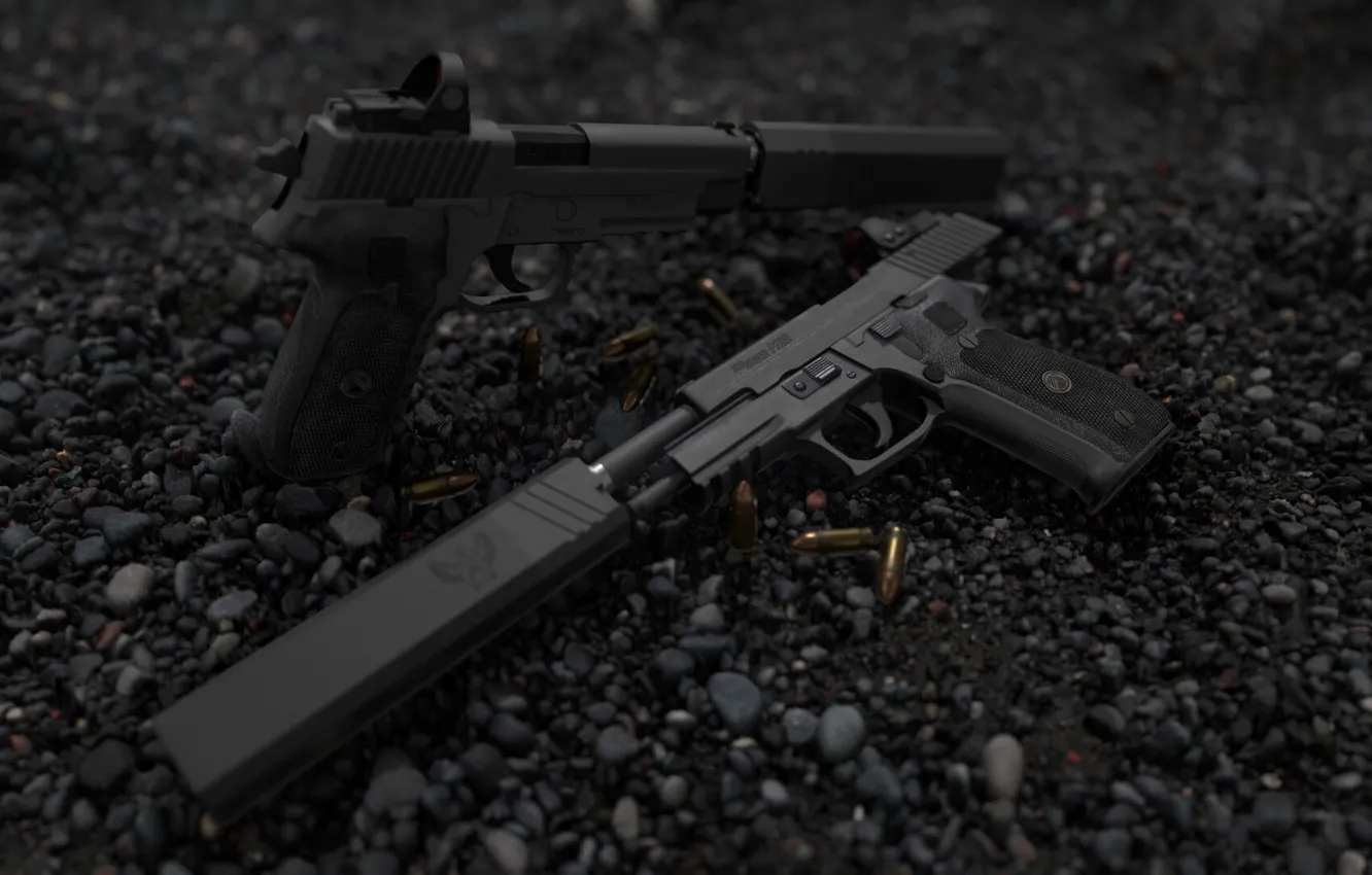 Фото обои рендеринг, пистолет, оружие, pistol, weapon, render, custom, рендер
