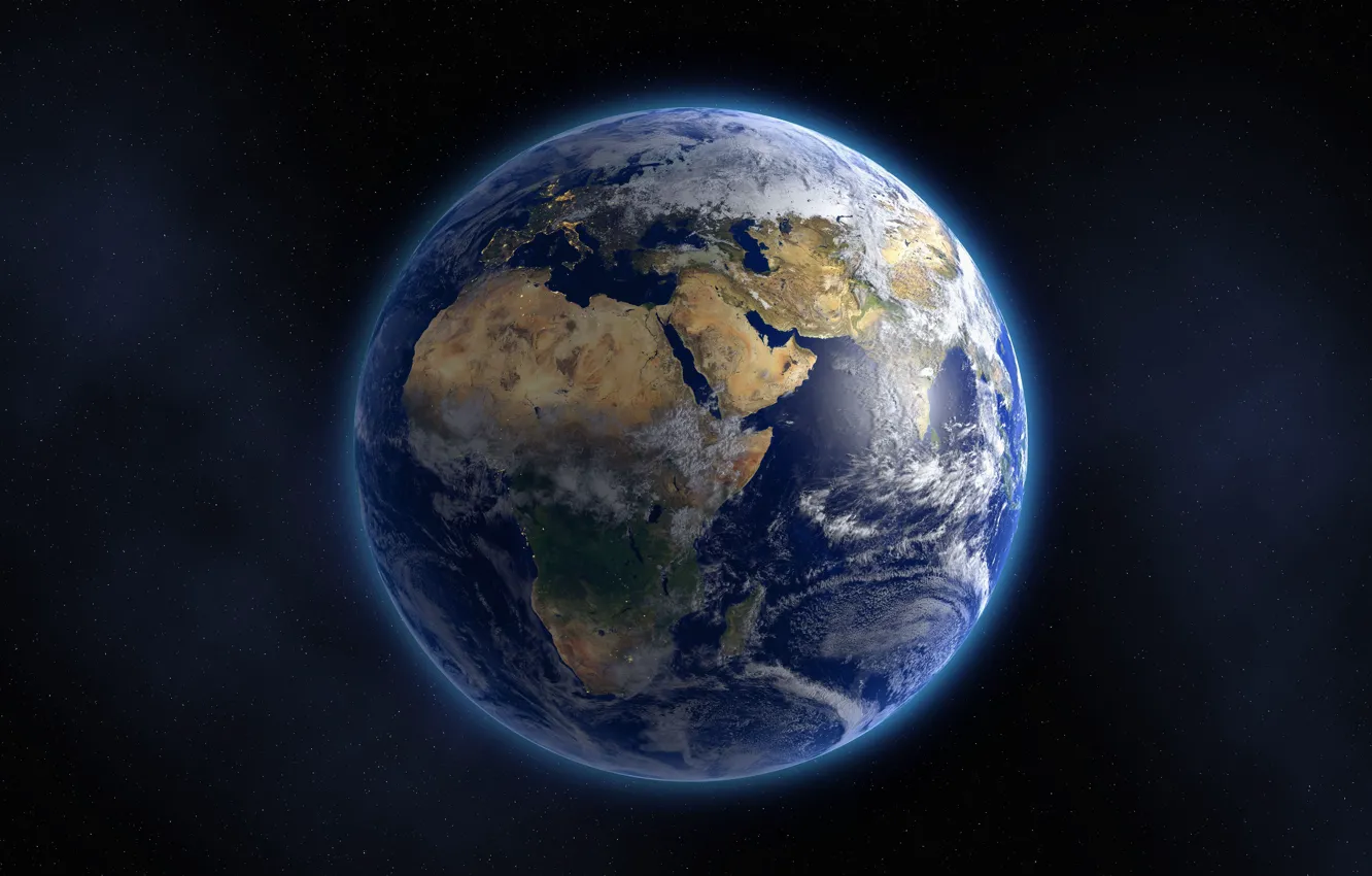 Фото обои Планета, Земля, Мир, Пространство, Голубая планета