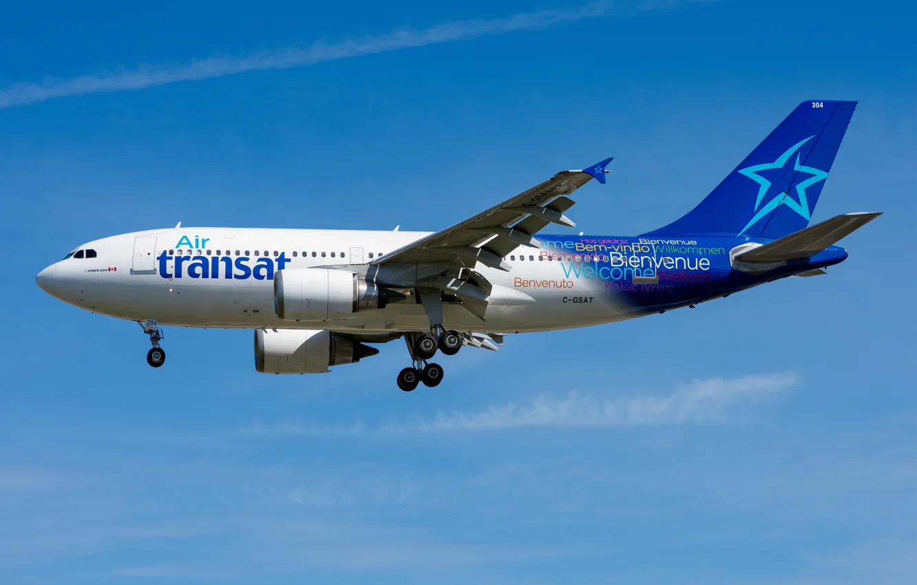 Фото обои Airbus, A310-300, C-GSAT Air Transat