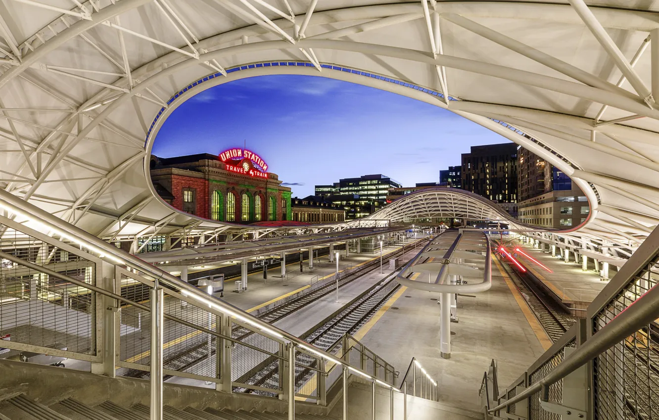 Фото обои вокзал, Колорадо, архитектура, Denver, Colorado, Денвер, union station