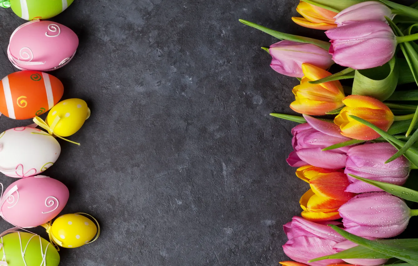 Фото обои цветы, colorful, Пасха, тюльпаны, pink, flowers, tulips, spring