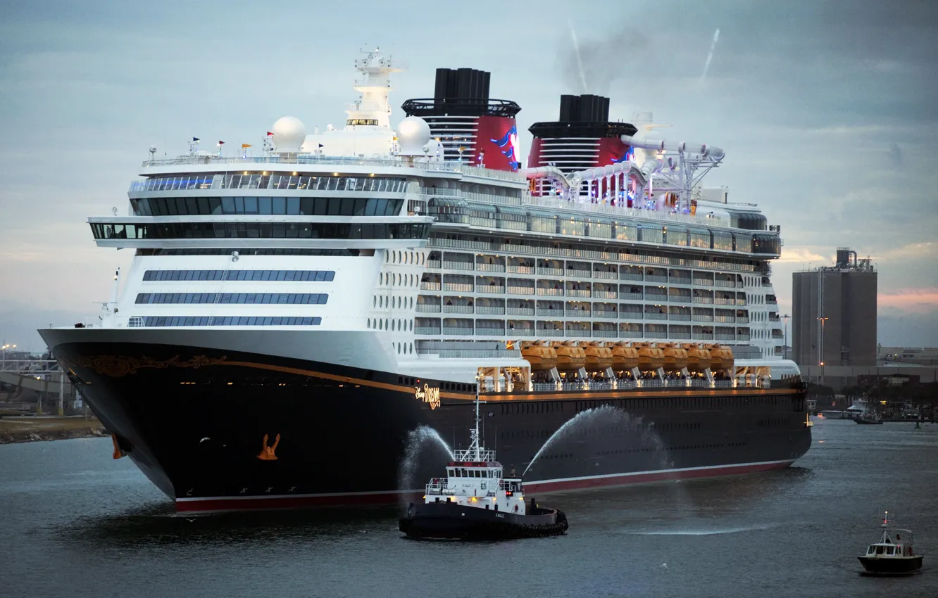 Фото обои Море, Лайнер, Судно, Disney, Пассажирский, Dream, Бак, Пассажирский лайнер