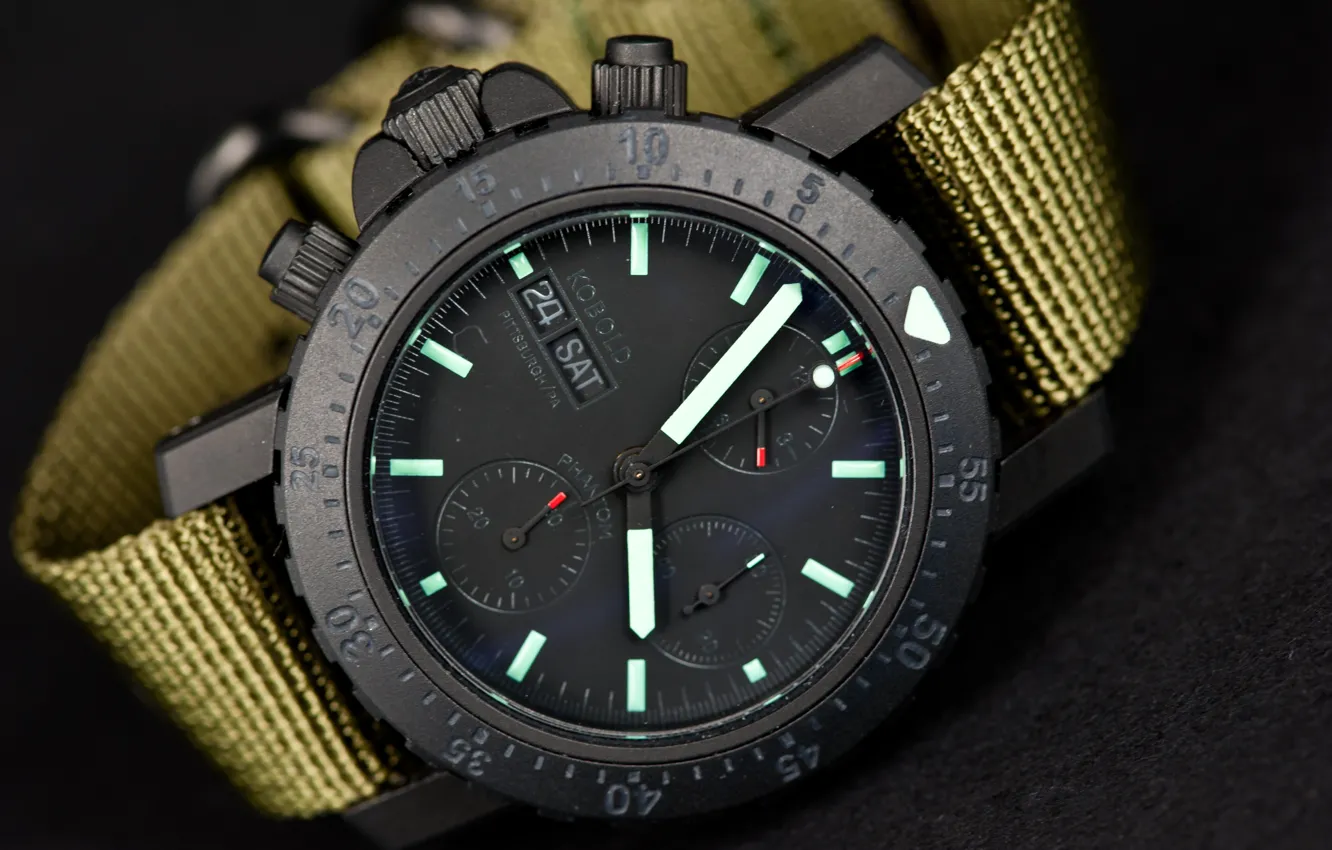 Фото обои часы, наручные, Kobold Phantom, Black Ops Chronograph