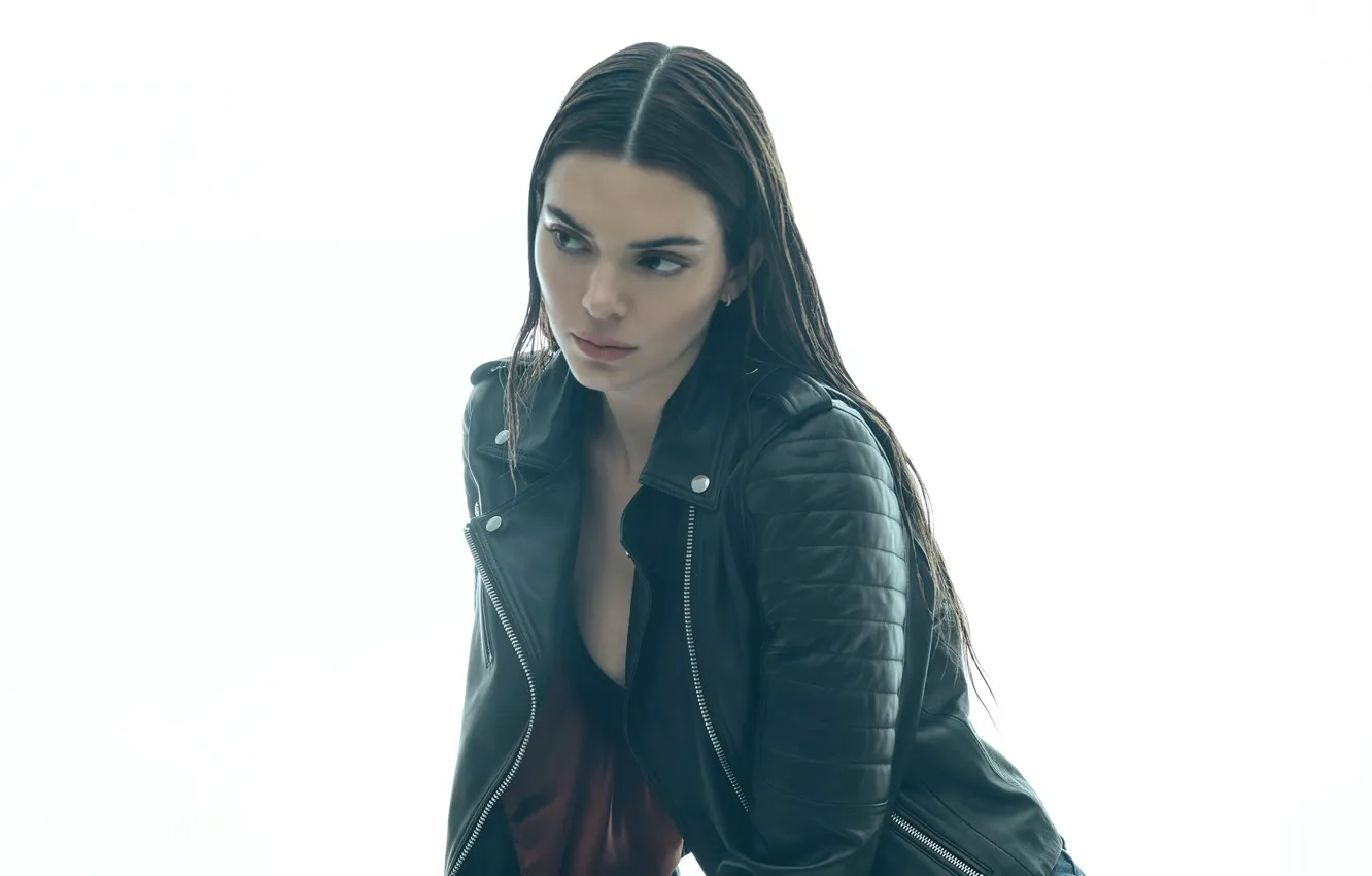 Фото обои взгляд, девушка, поза, фото, модель, куртка, Kendall Jenner