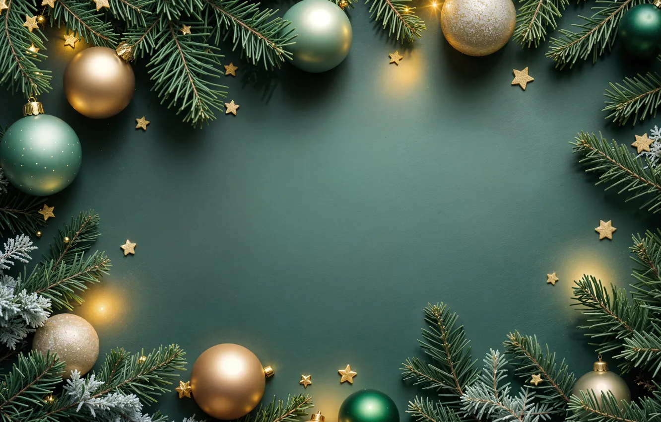 Фото обои украшения, фон, шары, Рождество, Новый год, golden, new year, Christmas