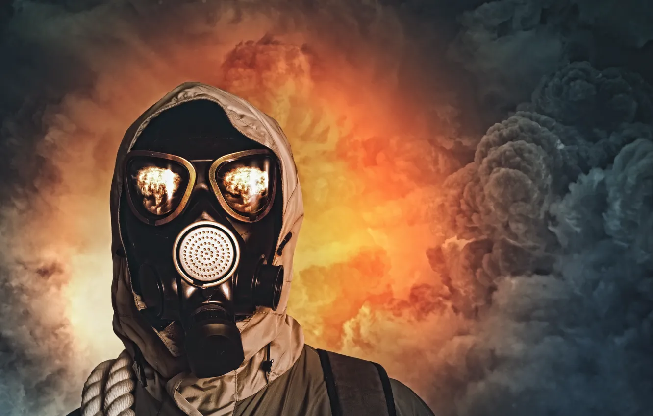 Фото обои survivor, gas mask, pollution
