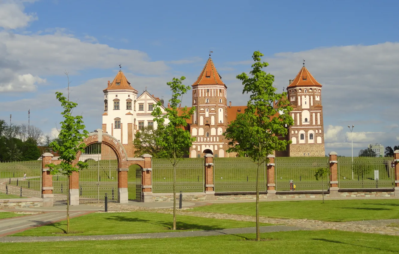 Фото обои природа, замок, Беларусь, МирскийЗамок