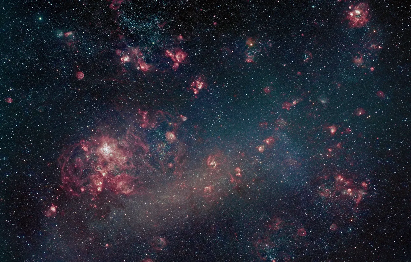 Фото обои космос, Магеллановы Облака, галактики-спутники, Млечного Пути