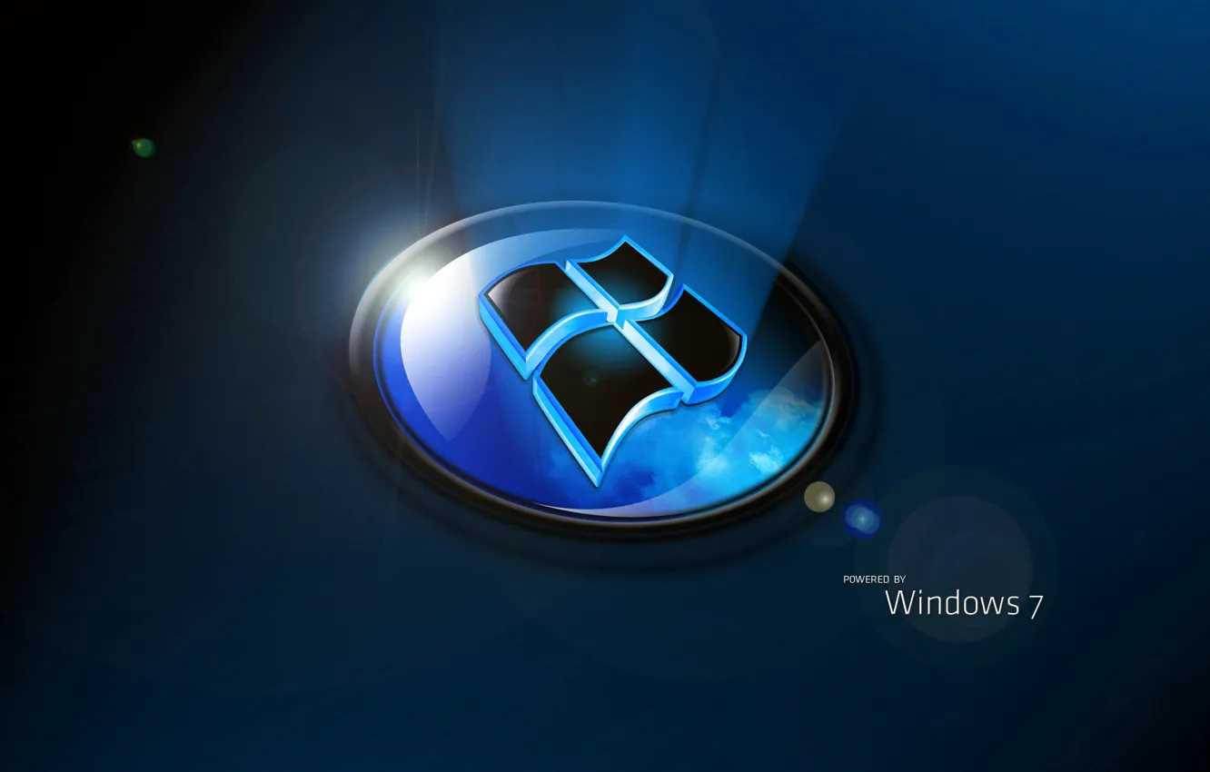 Фото обои компьютер, обои, логотип, windows 7, эмблема, объем, операционная система