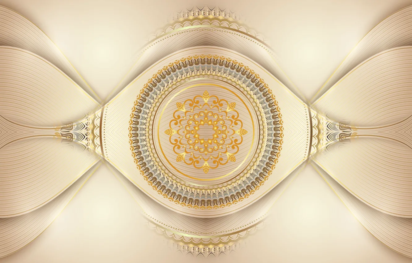 Фото обои gold, design, pattern, beige