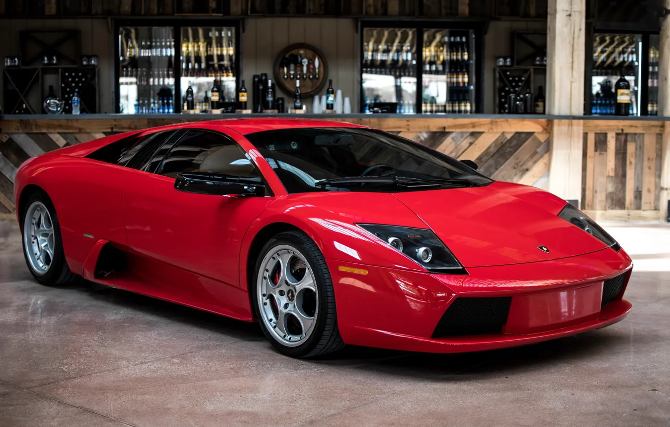 Фото обои Lamborghini, Red, Murcielago, Bar