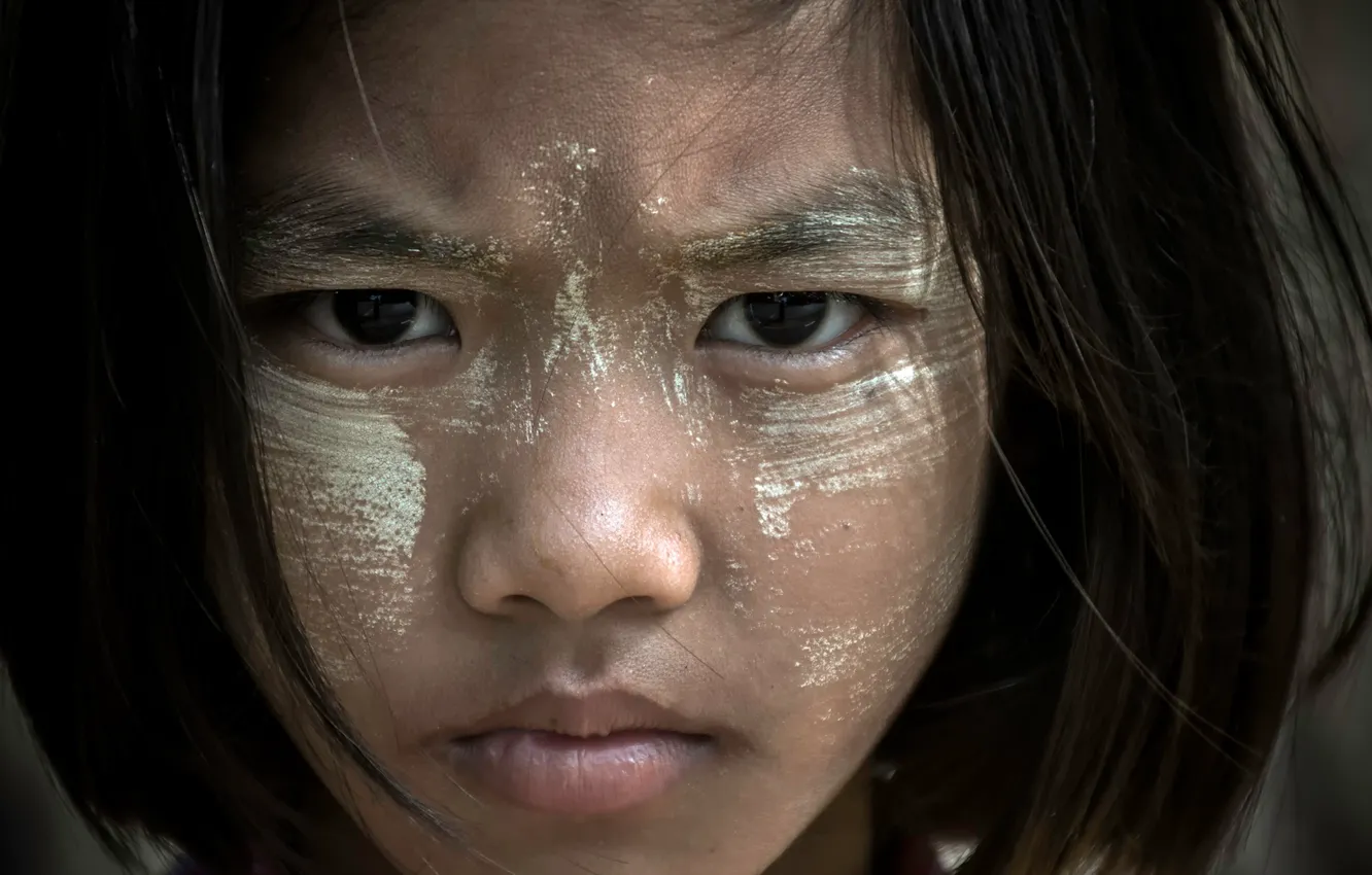 Фото обои портрет, девочка, Мьянма