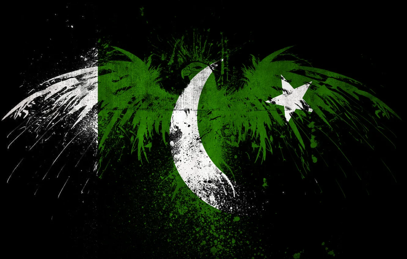 Фото обои Eagle, Flag, Pakistan, PCbots
