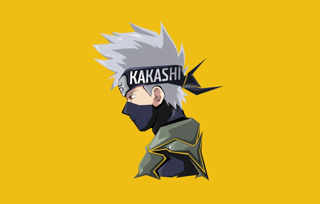 Фото обои минимализм, minimal, арт, art, Kakashi Hatake, Какаси Хатакэ