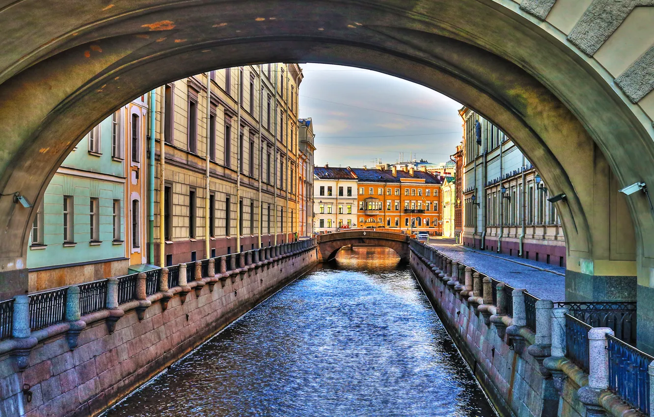 Фото обои река, Санкт-Петербург, Эрмитаж, Зимняя канавка