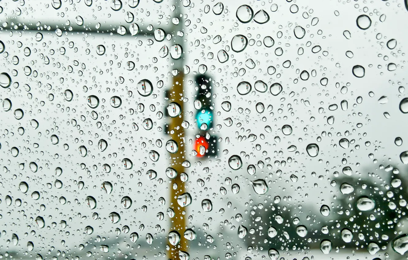 Фото обои стекло, вода, капли, дождь, улица