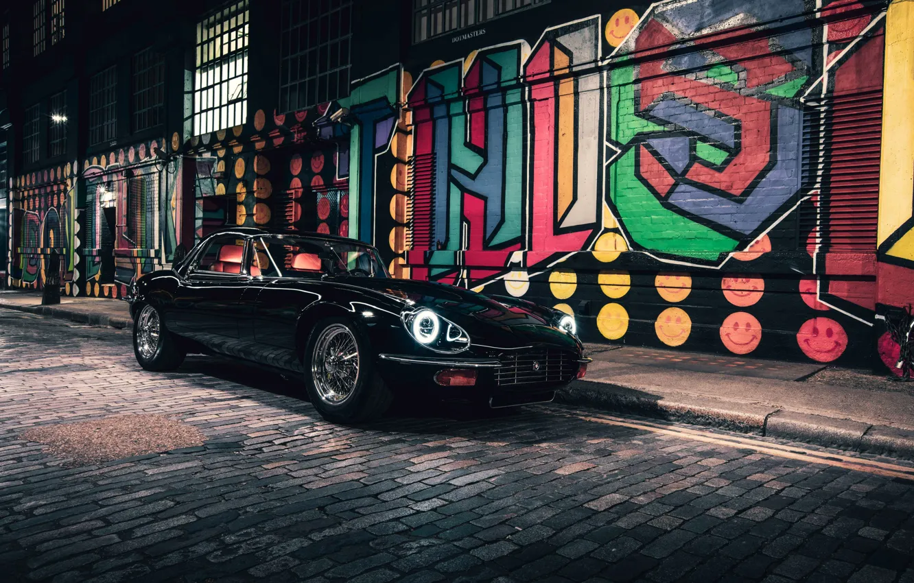 Фото обои Jaguar, E-Type, Front, Black, 2021, E-Type S3, UK Unleashed