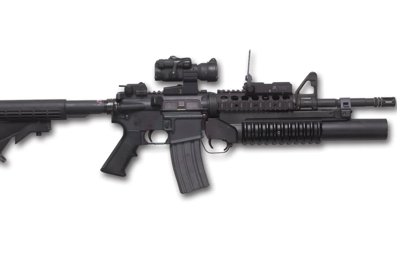 Фото обои gun, weapon, rifle, Grenade Launcher, M203, 40mm, M203 40mm Grenade Launcher